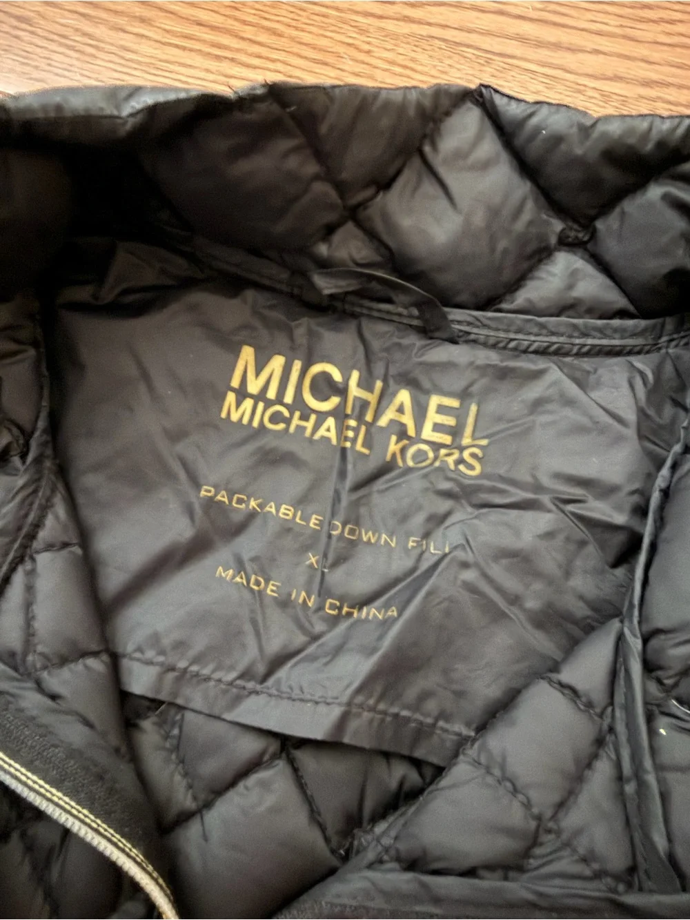Michael Kors Black Quilted Puffer Vest with Gold Hardware
